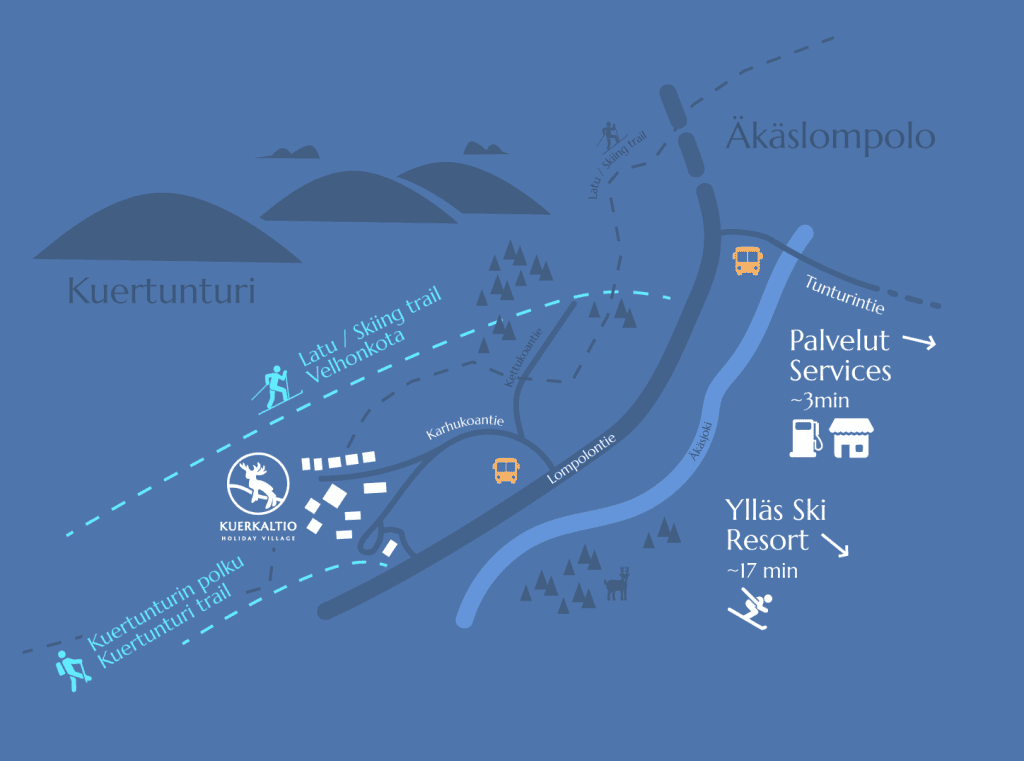 Kuerkaltio lomakylä, Ylläs, majoitus, Kuerkaltio holiday village, accommodation.